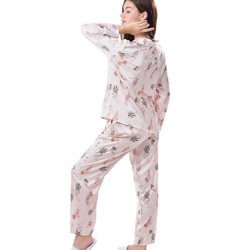Pajamas Set Long sleeve and Pants Sleepwear Soft and Comfy Button Down Loungewear Relaxed Fit Wildflower
