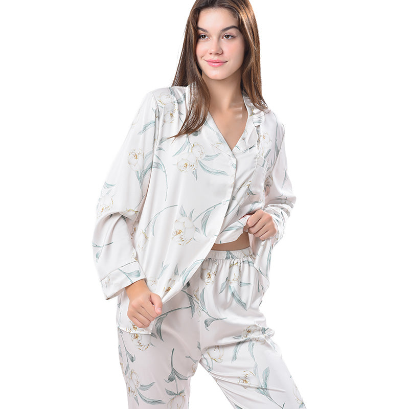 Pajamas Set Long sleeve and Pants Sleepwear Soft and Comfy Button Down Loungewear Relaxed Fit Ethereality